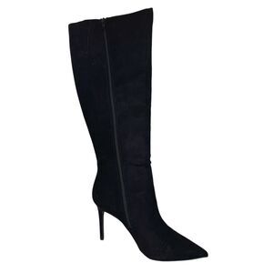 INC Womens Rajelf Faux Suede Wide Calf Knee-High Boots Black 8.5 M  WC